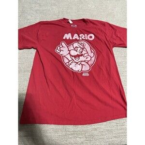 Nintendo Mario Shirt Men’s XL Red Short Sleeve Graphic Print
